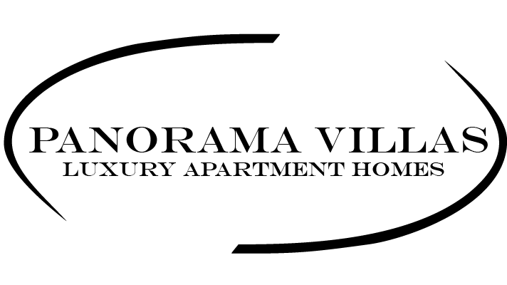 A logo for Panorama Villas Luxury Apartment Homes.